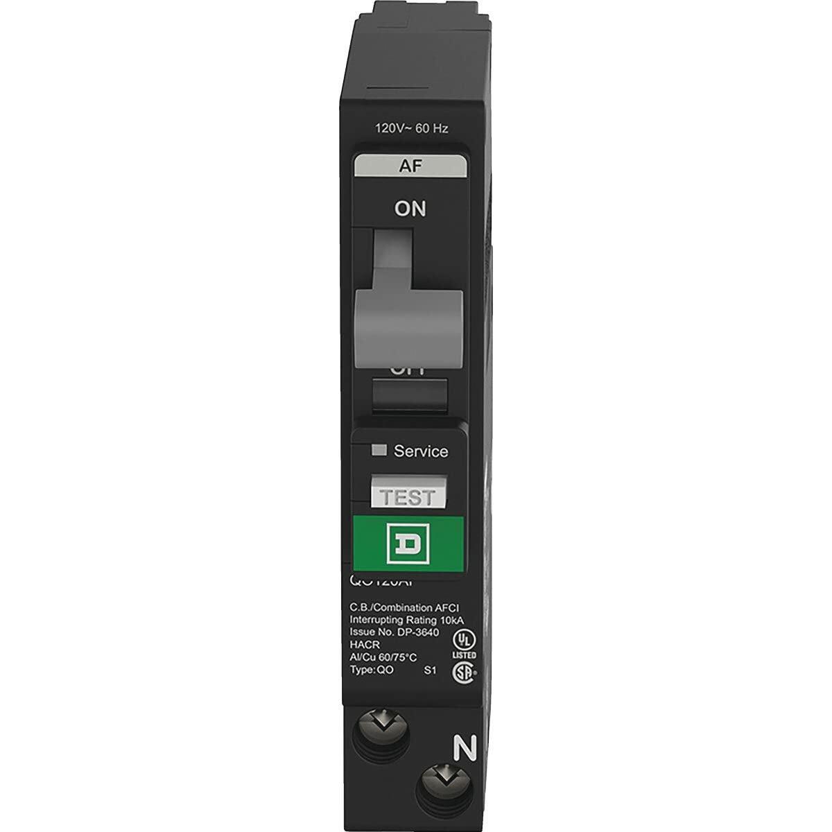 Square D QO 15 amps Arc Fault/Ground Fault Single Pole Circuit Breaker