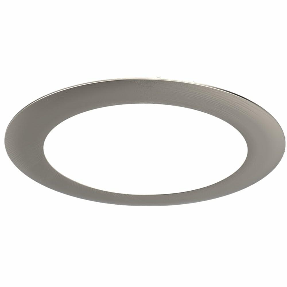 Juno LED Recessed Lights 6 Inch Round Wafer Downlight, 5-in-1 Switchable White Color Temperature, 120 Volts, 6-Inch Ultra-Thin Flat Trim, Matte Black with Brushed Nickel Trim (WF6 SWW5 90CRI MBBN M6)