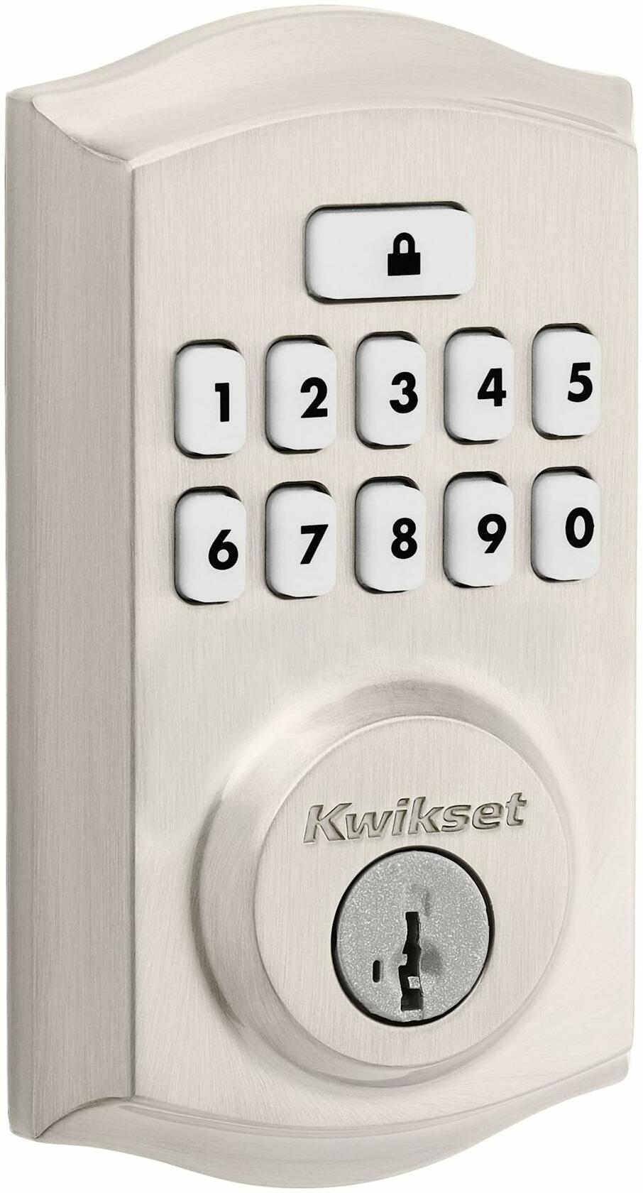 Kwikset 9260TRL-15S Traditional SmartCode Keypad Electronic Deadbolt SmartKey Satin Nickel Finish