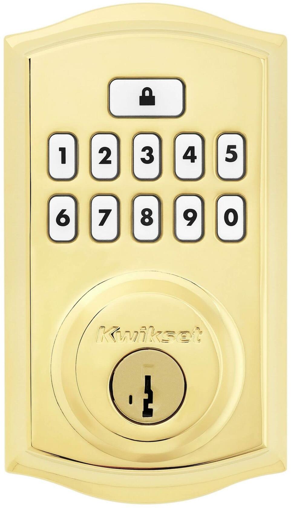 Kwikset 9260TRL-15S Traditional SmartCode Keypad Electronic Deadbolt SmartKey Satin Nickel Finish
