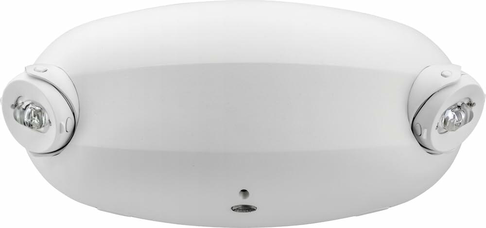 Lithonia Lighting Quantum Emergency Light, Contemporary Commercial LED Emergency Lights with 2 Aimable Lamp Heads, Ceiling or Wall Mount, White Thermoplastic, 120/277V Dual Voltage (ELM2L M12)