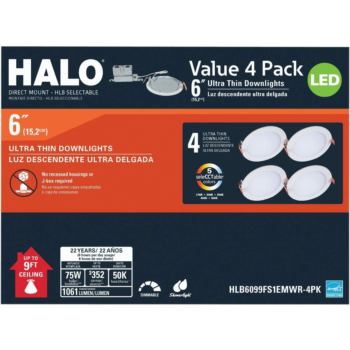 COOPER LIGHTING LLC Halo Hlbsl6099fs354p Hlb Lite Led Recessed Direct Mount Light Trim, 12.6 Watts
