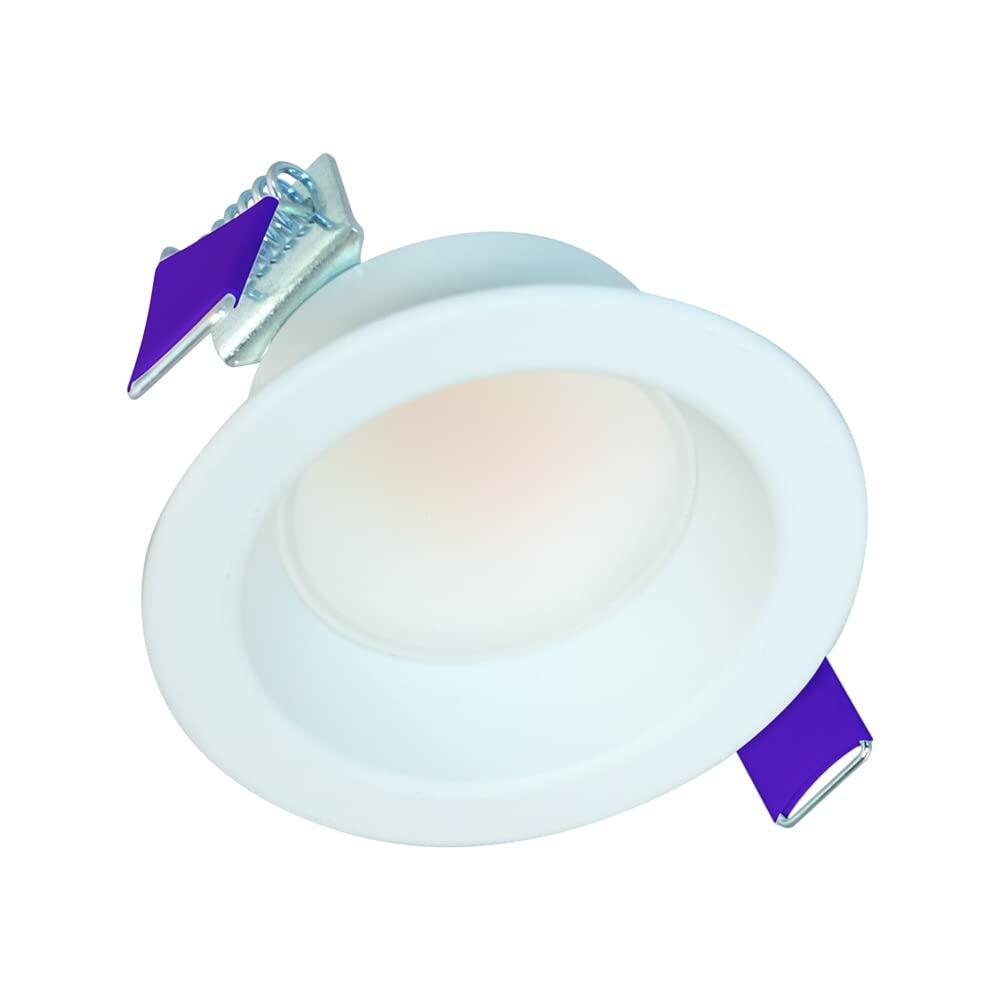 HALO LCR6219FSE010MW Commercial Canless LED Recessed Light Selectable 2700K, 3000K, 3500K, 4000K, 5000K CCT 2100 Lumens, 6 Inch, White