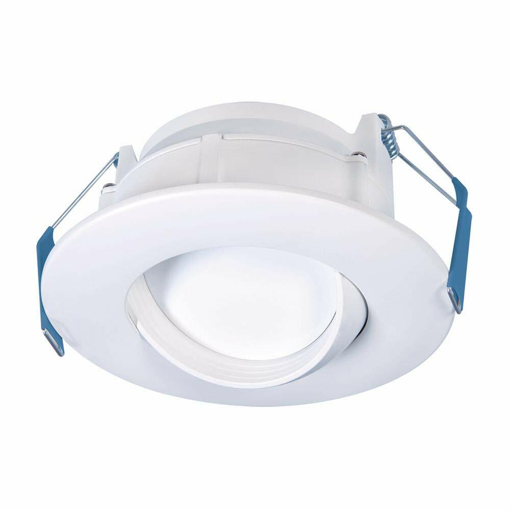 HALO RA 4 inch Integrated Recessed Ajustable Gimbal LED Light Kit, Canless, Selectable CCT (2700K, 3000K, 3500K, 4000K, 5000K), 600 Lumens, White