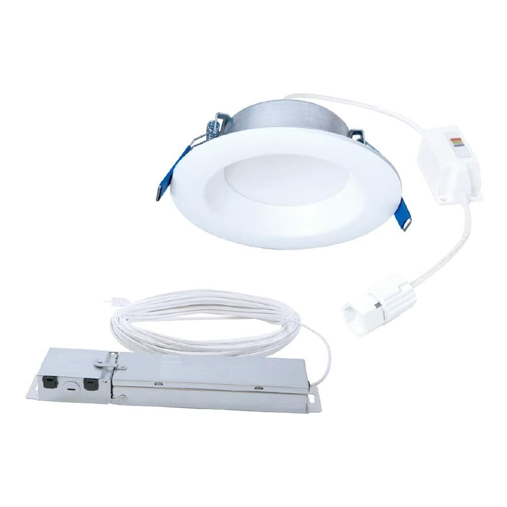HALO 4 inch Quicklink Canless LED Downlight Selectable 2700K, 3000K, 3500K, 4000K, 5000K CCT – White (4 pack)