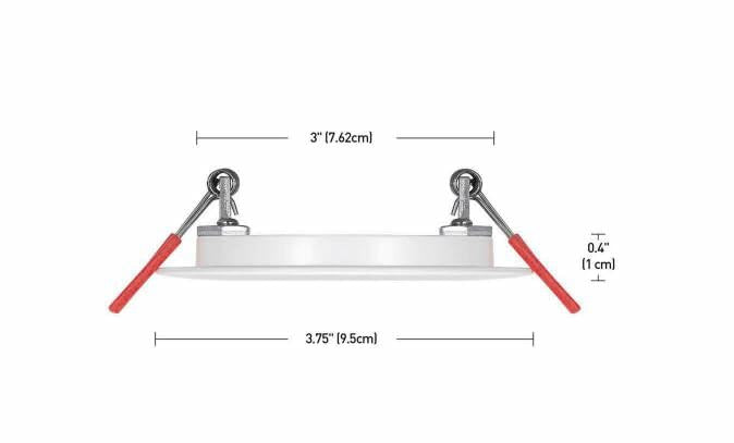 Commercial Electric Ultra Slim Integrated LED 4 in Square Adj Color Temp Canless Recessed Light for Kitchen Bath Living Rooms, White 91476