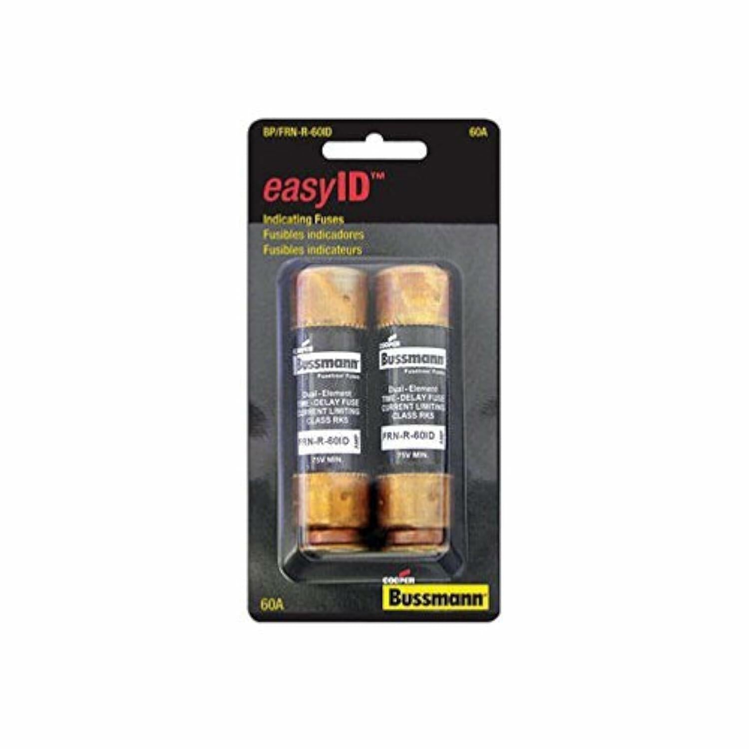 Bussman BP/FRN-R-60ID 60 Amp EasyID Heavy-Duty Time Delay Fuse 2 Count