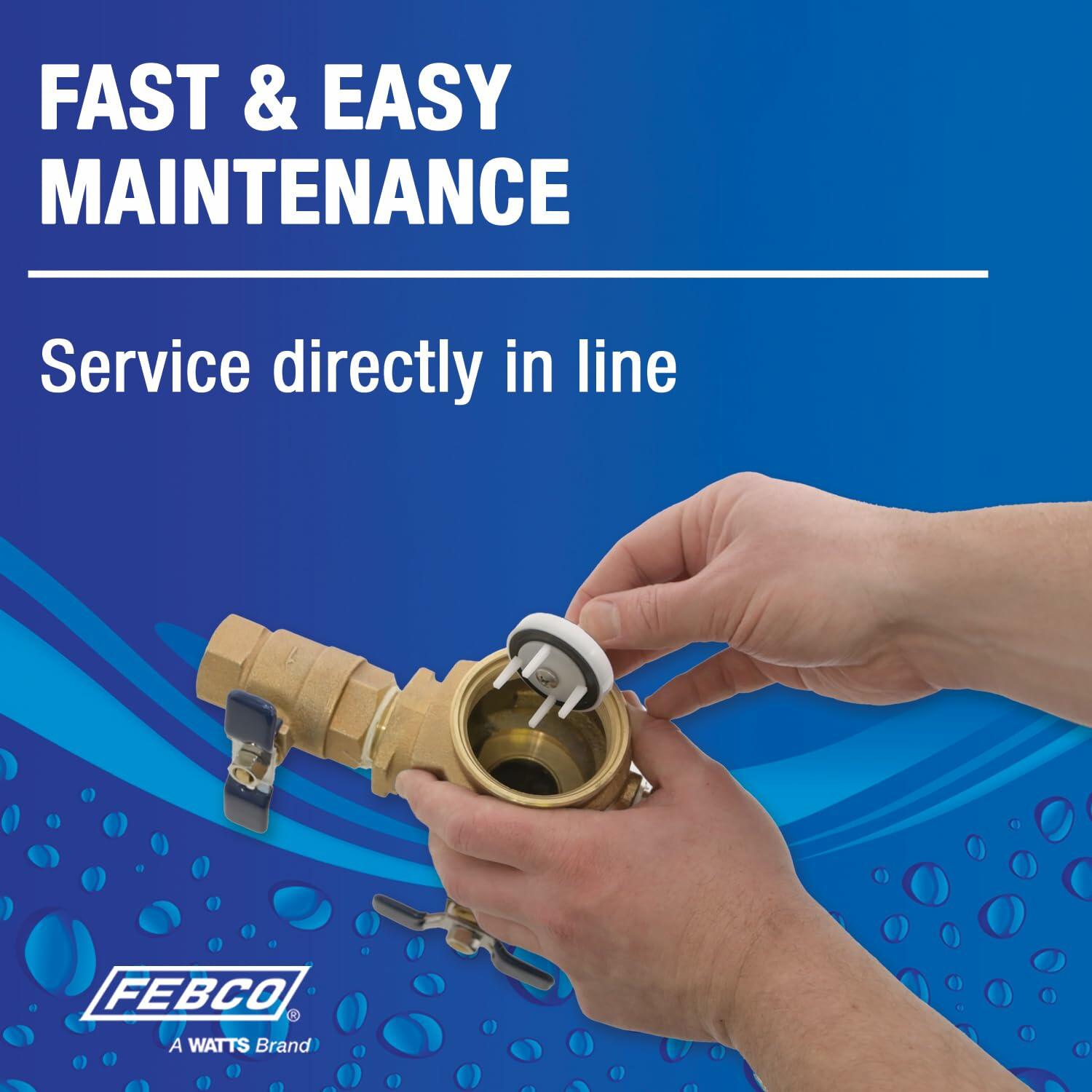 Febco 765 Series 1" Bronze Pressure Vacuum Breaker Backflow Preventer, Quarter Turn Shutoff, Union Connections, Freeze Sensor with SentryPlus Alert Technology, Industrial Plants, Irrigation System