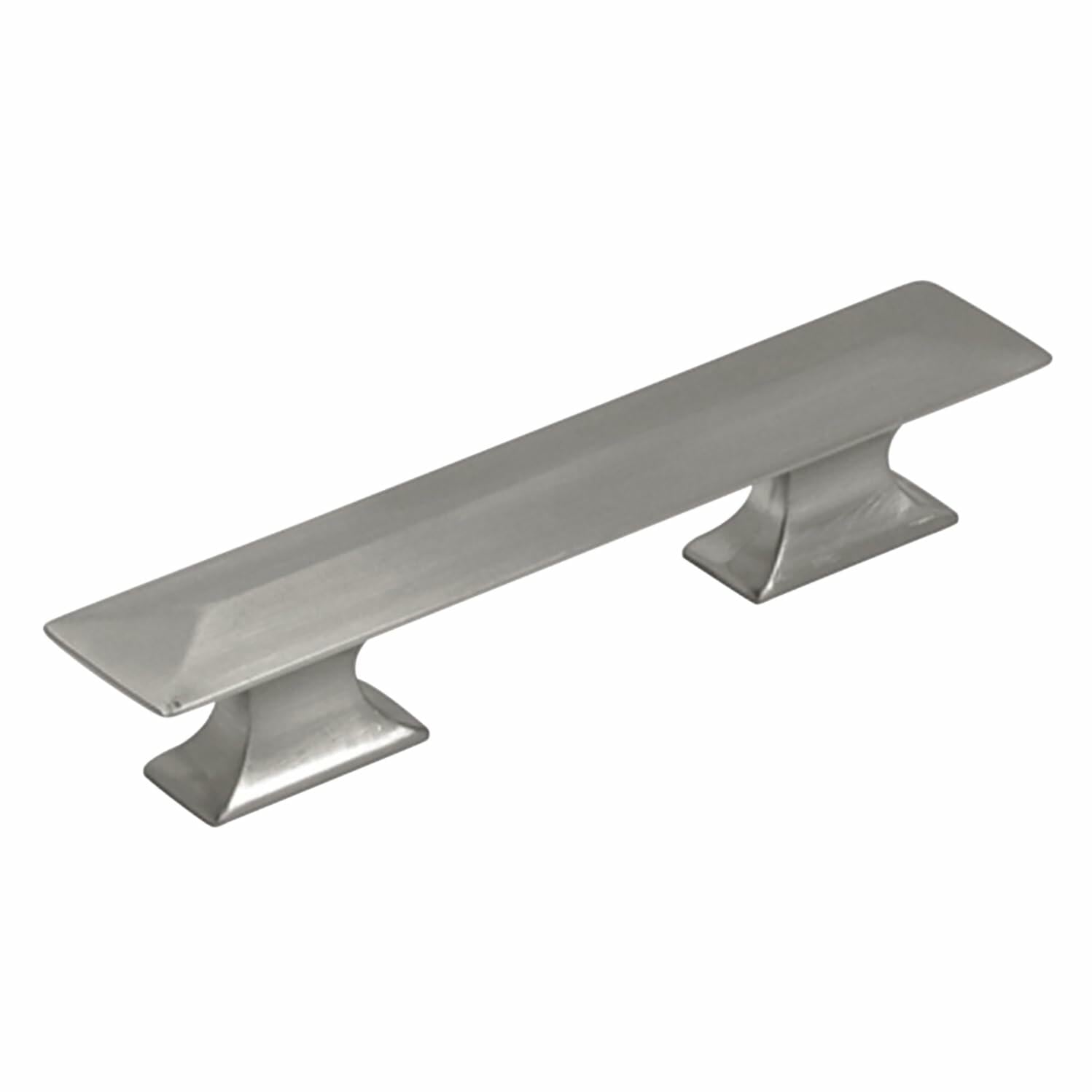 Hickory Hardware 1 Pack Solid Core Kitchen Cabinet Pulls, Luxury Cabinet Handles, Hardware for Doors & Dresser Drawers, 3 Inch & 3-3/4 Inch (96mm) Hole Center, Satin Nickel, Bungalow Collection