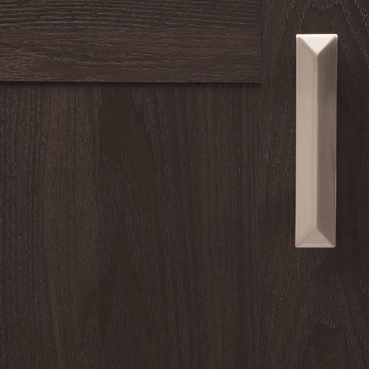 Hickory Hardware 1 Pack Solid Core Kitchen Cabinet Pulls, Luxury Cabinet Handles, Hardware for Doors & Dresser Drawers, 3 Inch & 3-3/4 Inch (96mm) Hole Center, Satin Nickel, Bungalow Collection
