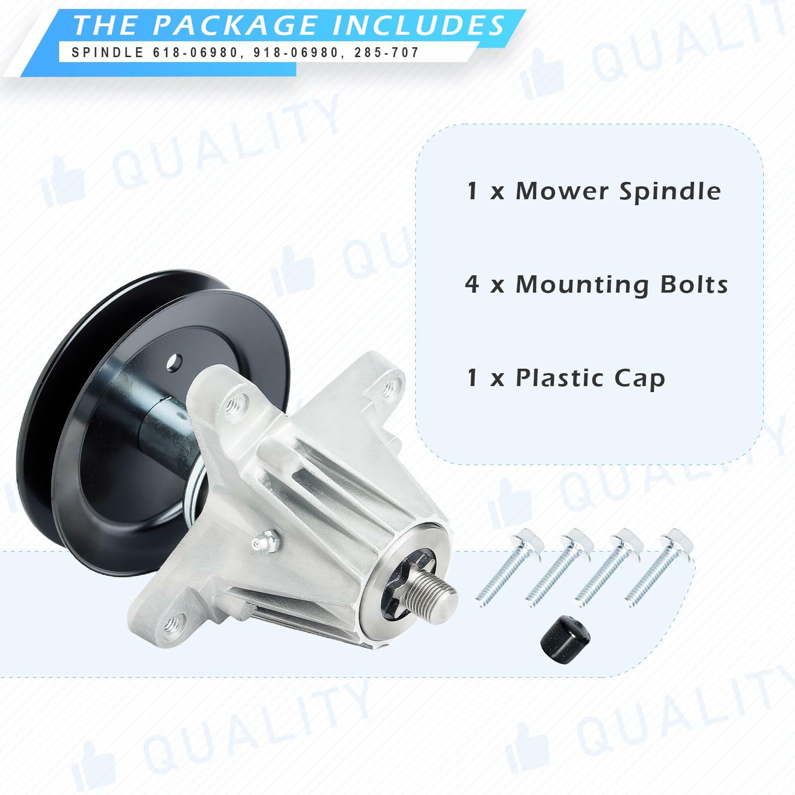 JXJKCZ 618-06980 918-06980 Spindle Assembly Fits for 50" Deck Lawn Mower Compatible with M TD Cub Ca det Troy B ilt RZT-L50 XT1-GT50 S50KH LX50 S50, 1 Pack