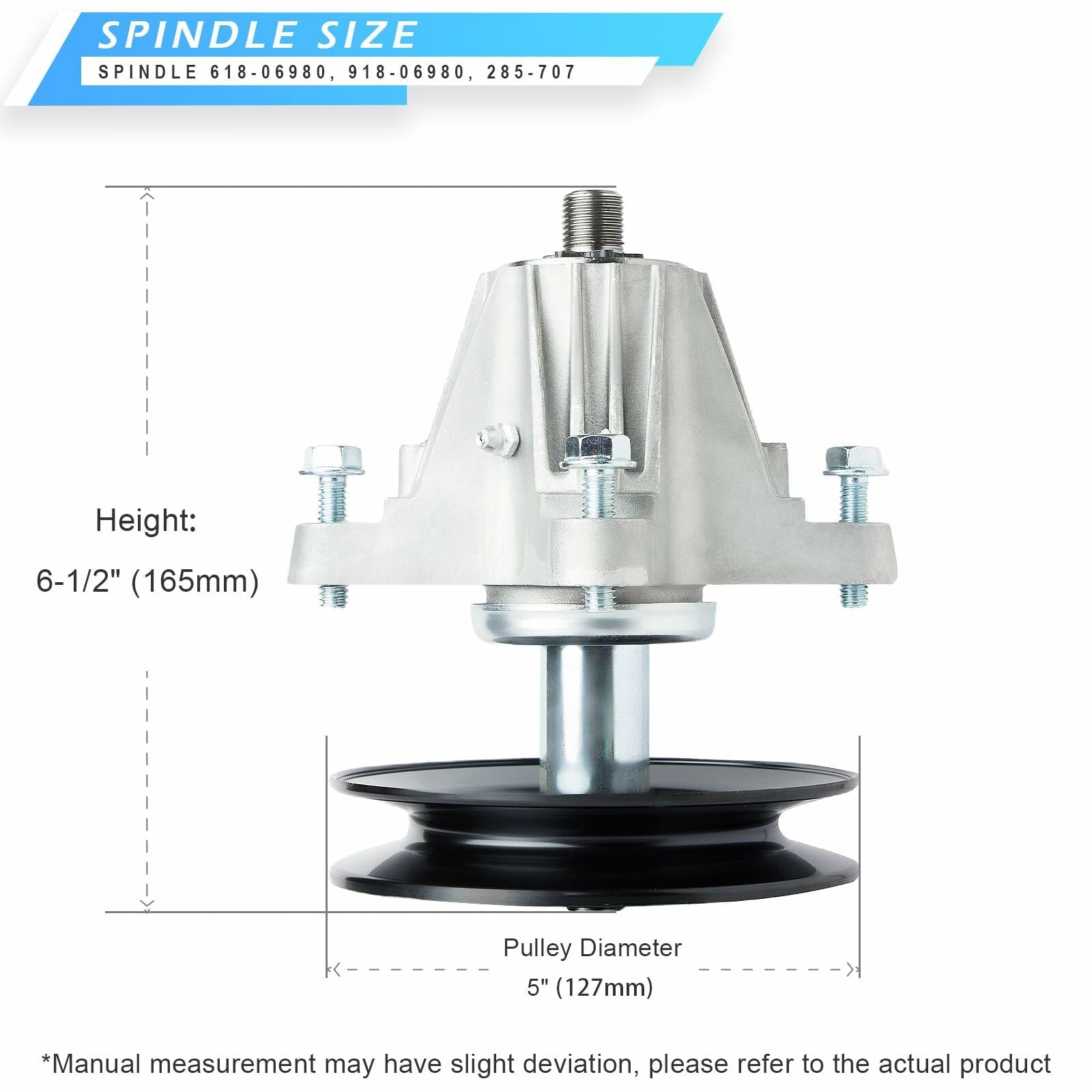 JXJKCZ 618-06980 918-06980 Spindle Assembly Fits for 50" Deck Lawn Mower Compatible with M TD Cub Ca det Troy B ilt RZT-L50 XT1-GT50 S50KH LX50 S50, 1 Pack