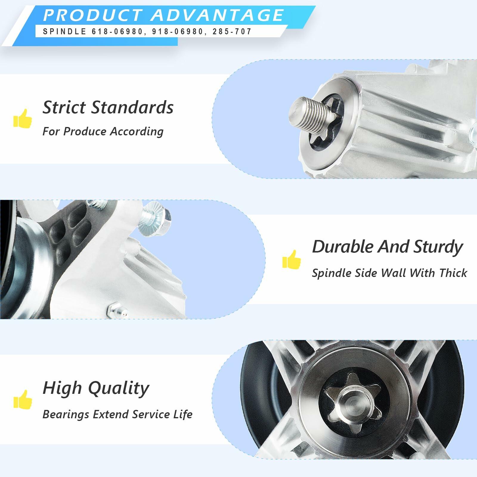 JXJKCZ 618-06980 918-06980 Spindle Assembly Fits for 50" Deck Lawn Mower Compatible with M TD Cub Ca det Troy B ilt RZT-L50 XT1-GT50 S50KH LX50 S50, 1 Pack