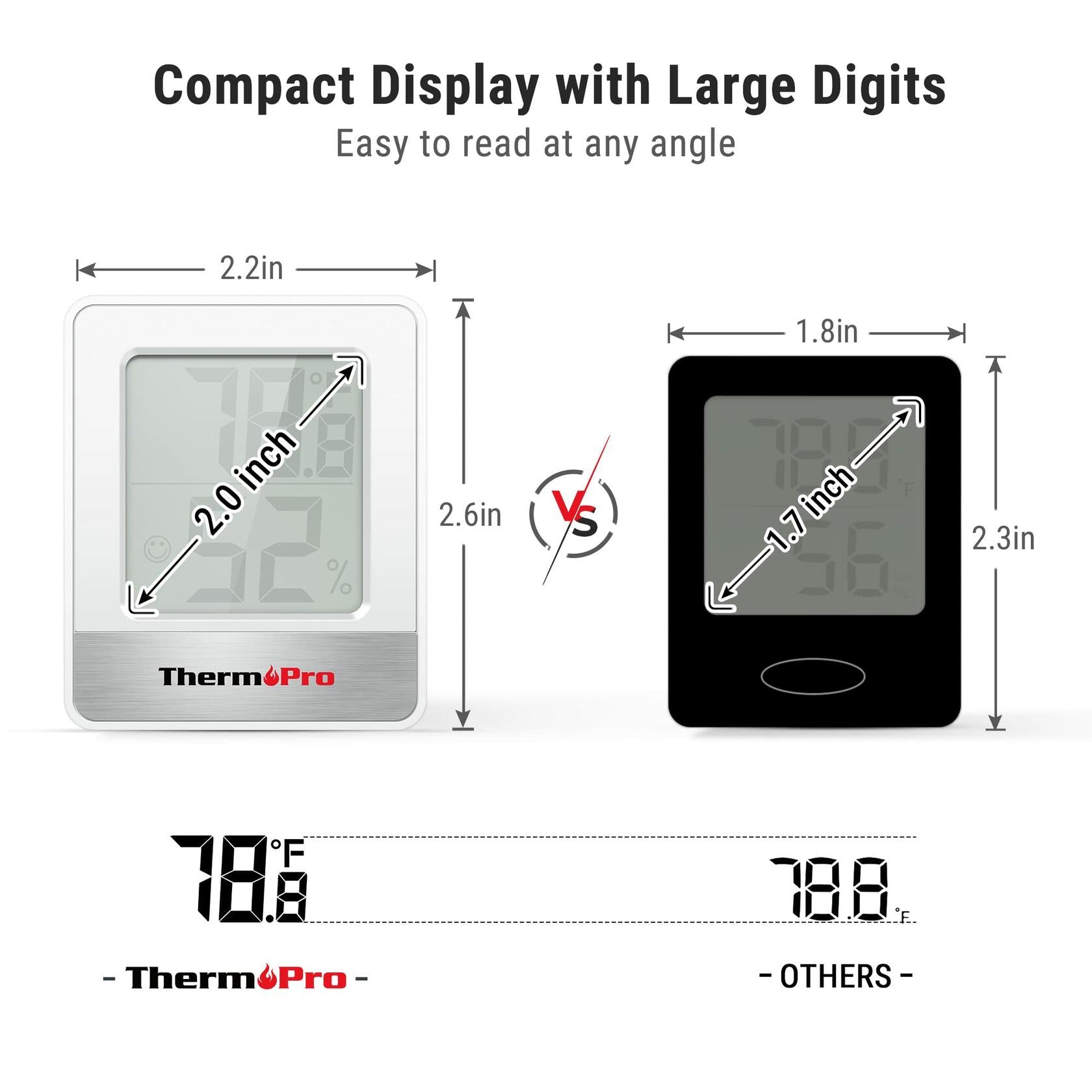 ThermoPro TP49 Digital Hygrometer Indoor Thermometer Humidity Meter Room Thermometer with Temperature and Humidity Monitor Mini Hygrometer Outdoor