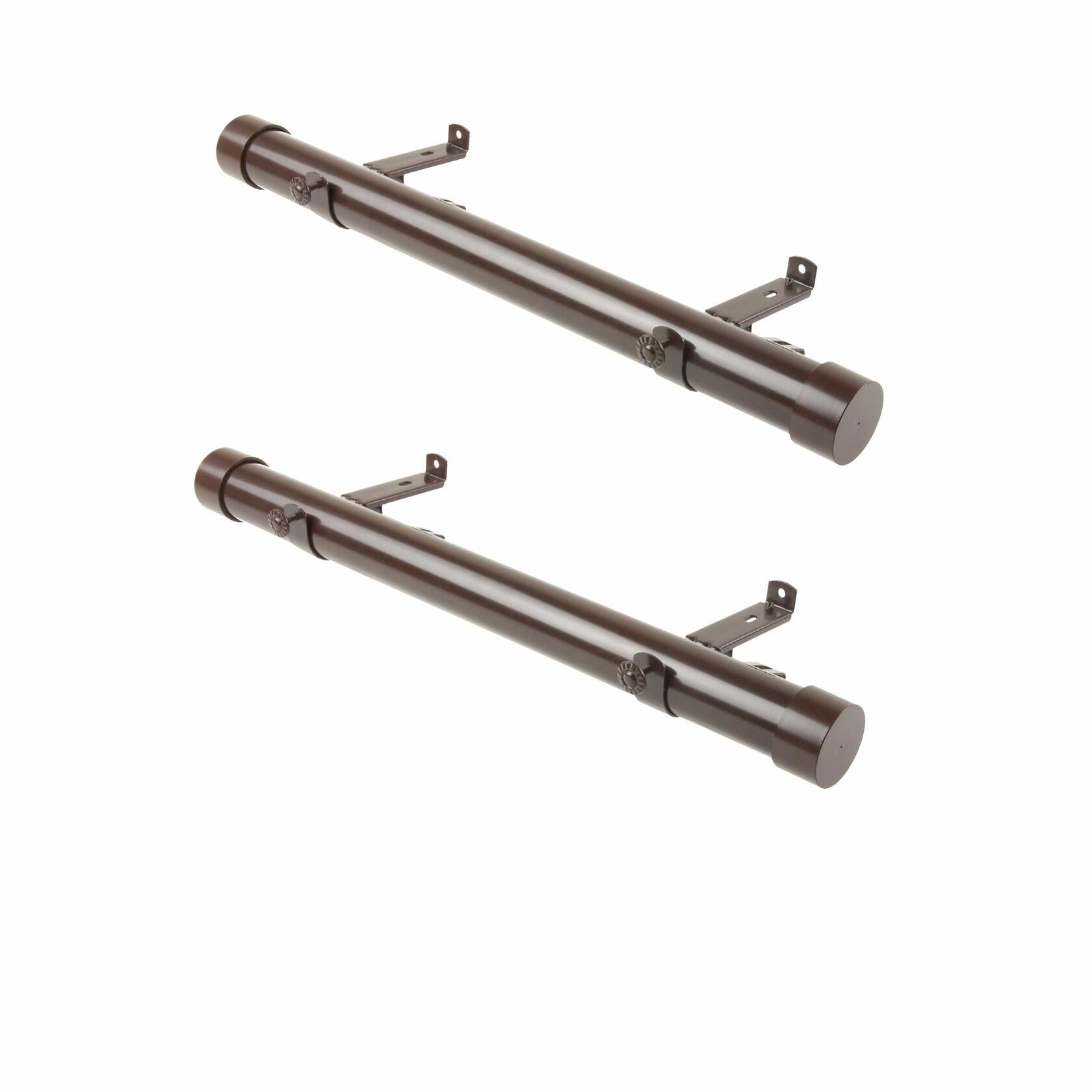 Rod Desyne SIDE150-7 1.5" Side Curtain Rod, 12-20 inch (Set of 2), Cocoa