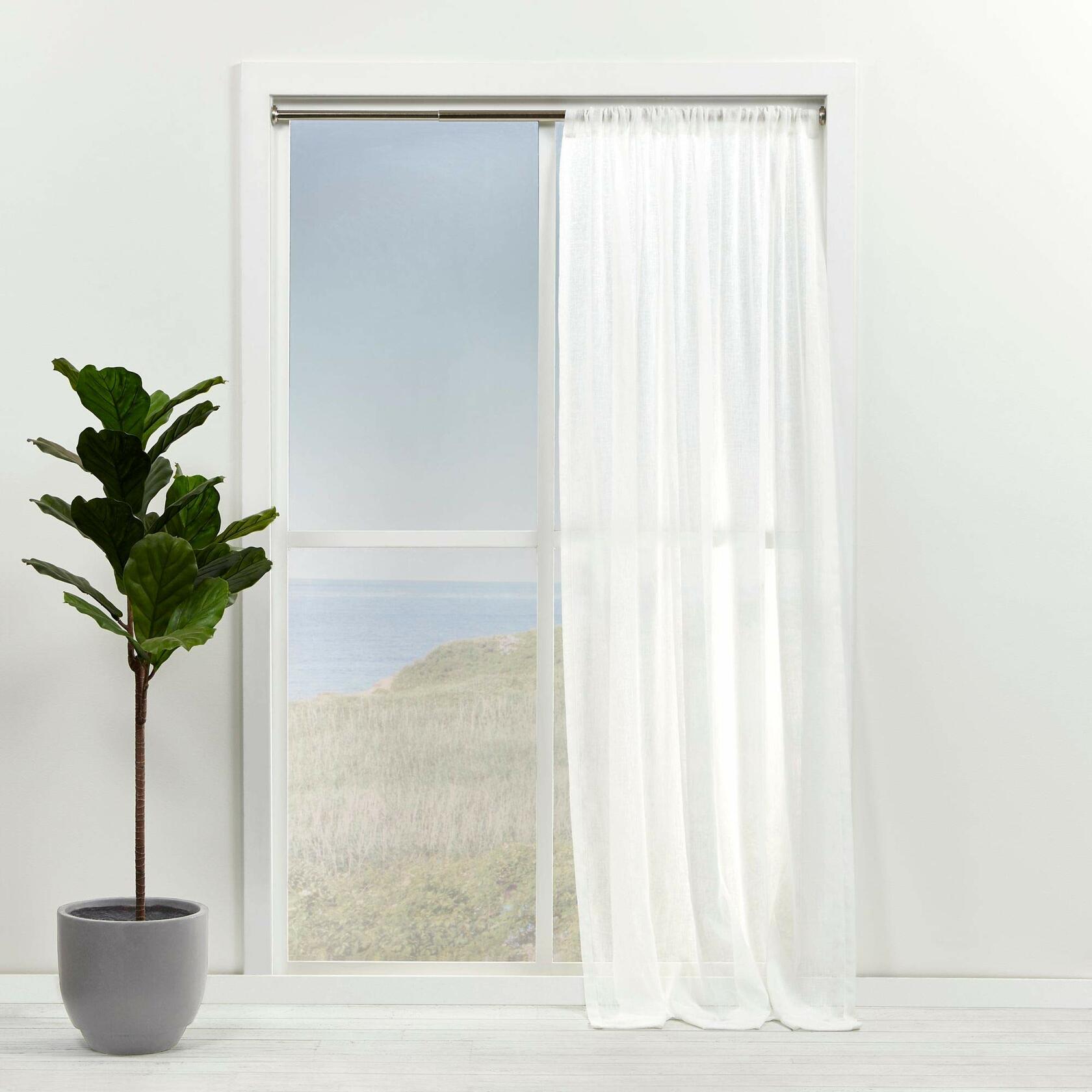 EXCLUSIVE HOME Tension Rod, White, Adjustable 24"-40"