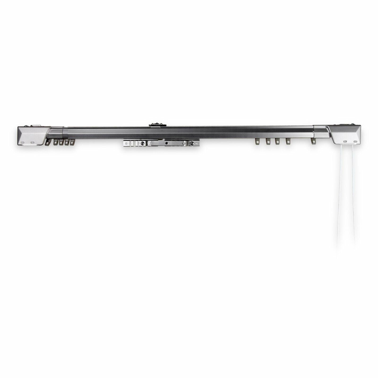 Rod Desyne Home Decorative Heavy Duty Traverse Rod Center Open 48"-84"- Silver