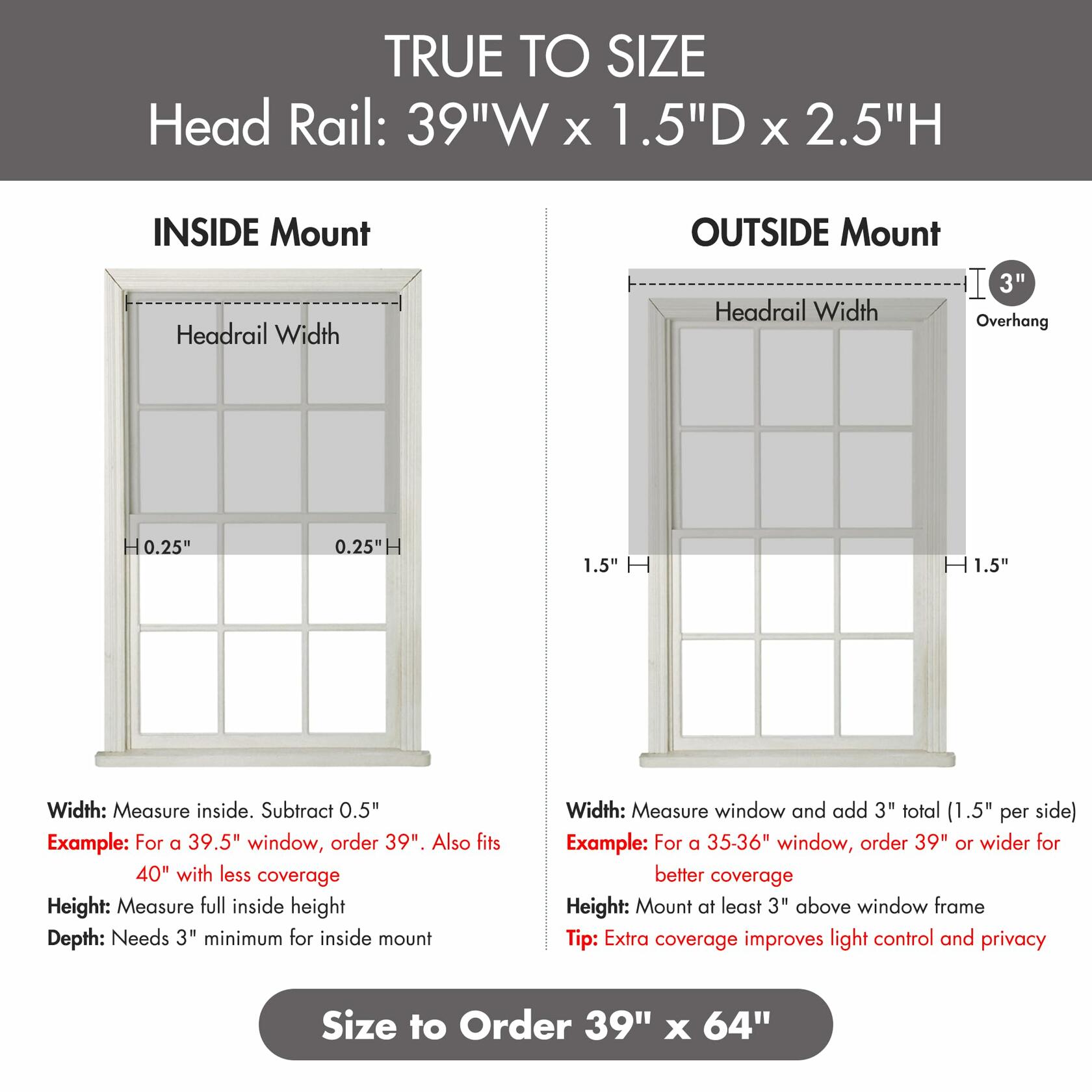 Madison Park Galen Cordless Fabric Privacy Single Panel Darkening, Energy Efficient Roman Shade, Window Curtain, 39"W x 64"L, Basketweave Sheen Grey