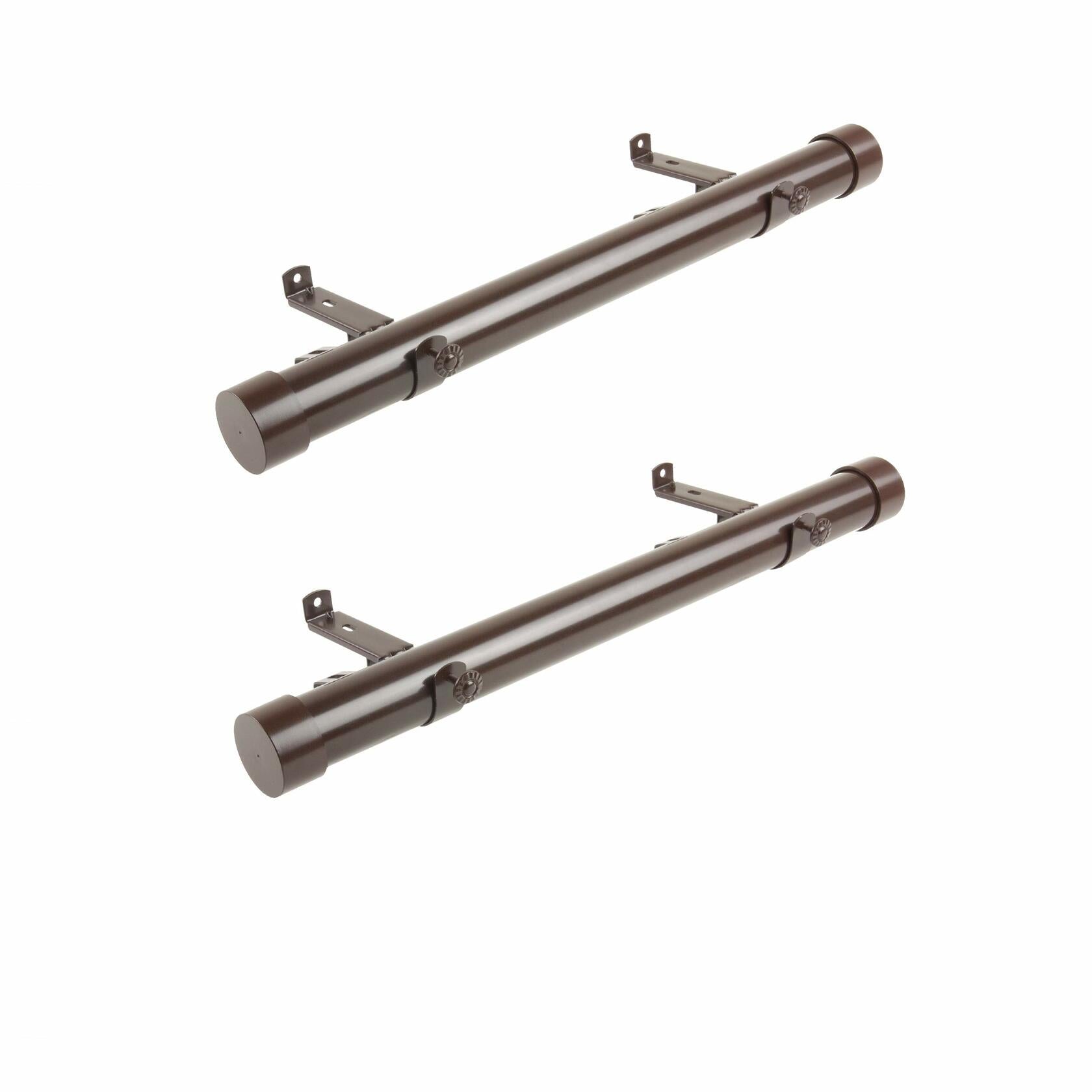 Rod Desyne SIDE150-7 1.5" Side Curtain Rod, 12-20 inch (Set of 2), Cocoa