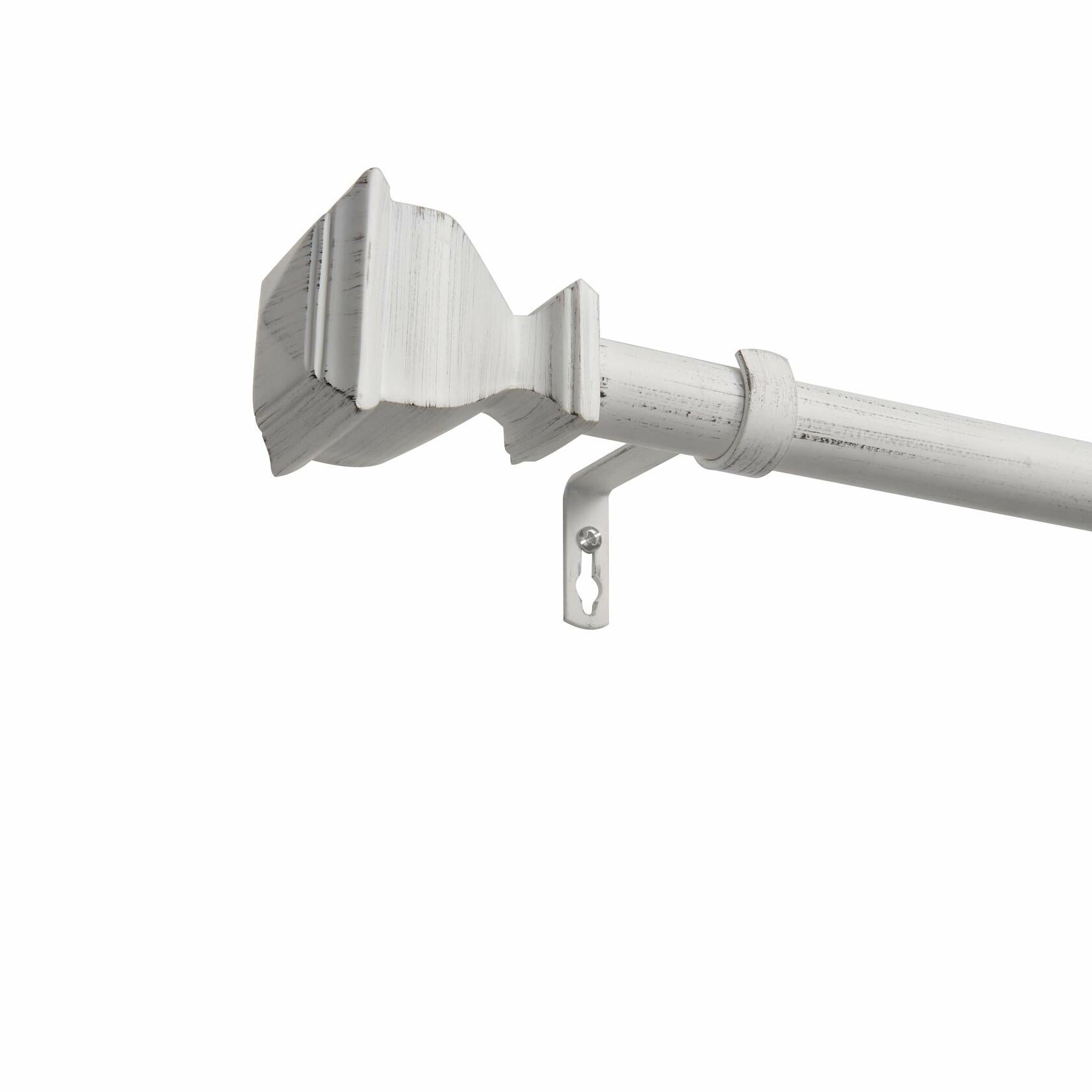 EXCLUSIVE HOME Napoleon 1" Curtain Rod and Coordinating Finial Set, Gunmetal, Adjustable 66"-120"