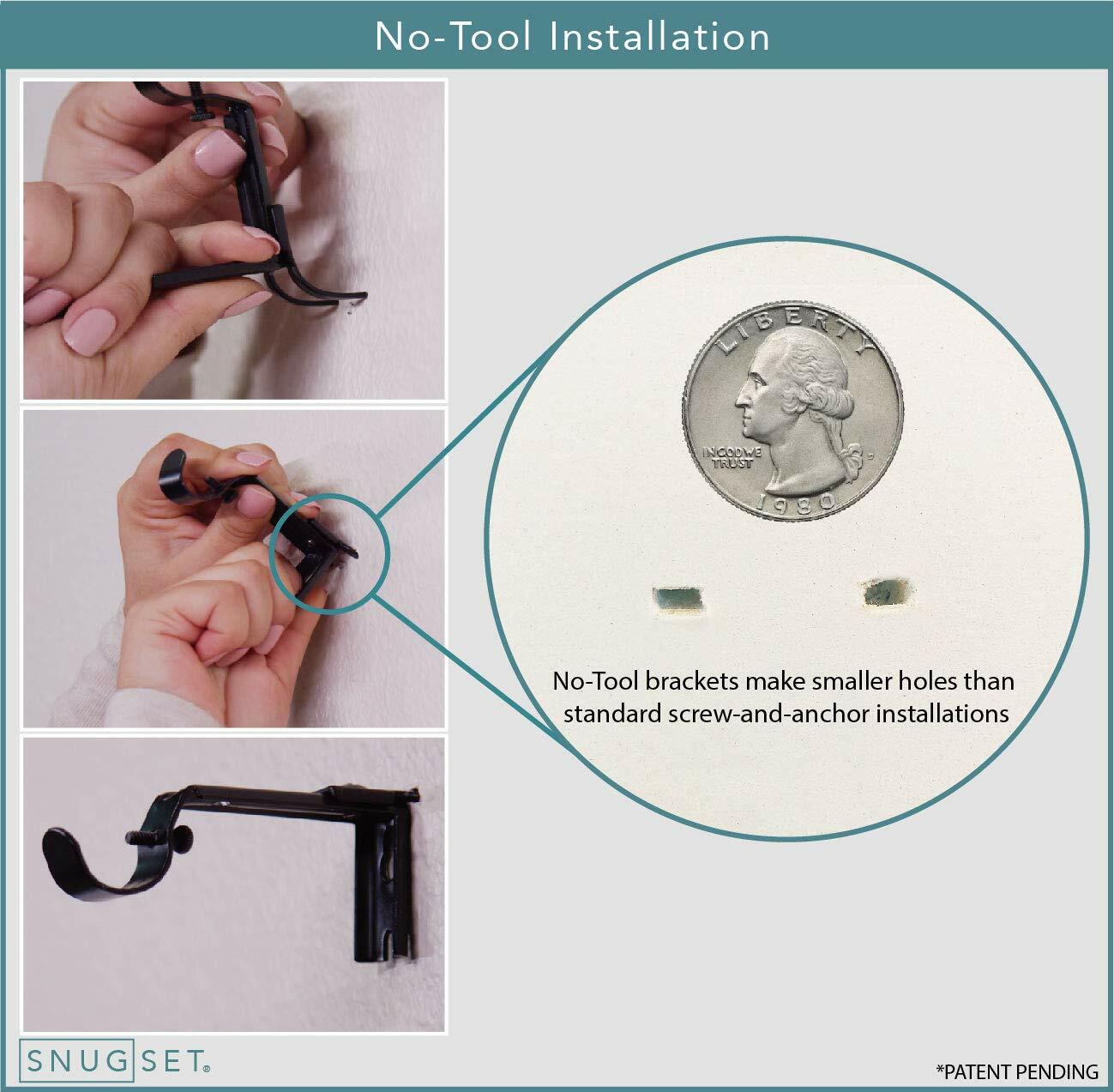 Gold Curtain Rod 72-144" Adjustable, Patented Quick Easy Installation Hardware, No Tools Option, 1" Rod Durable Steel Construction, Supports Heavy Fabrics, Traditional Knob Finial