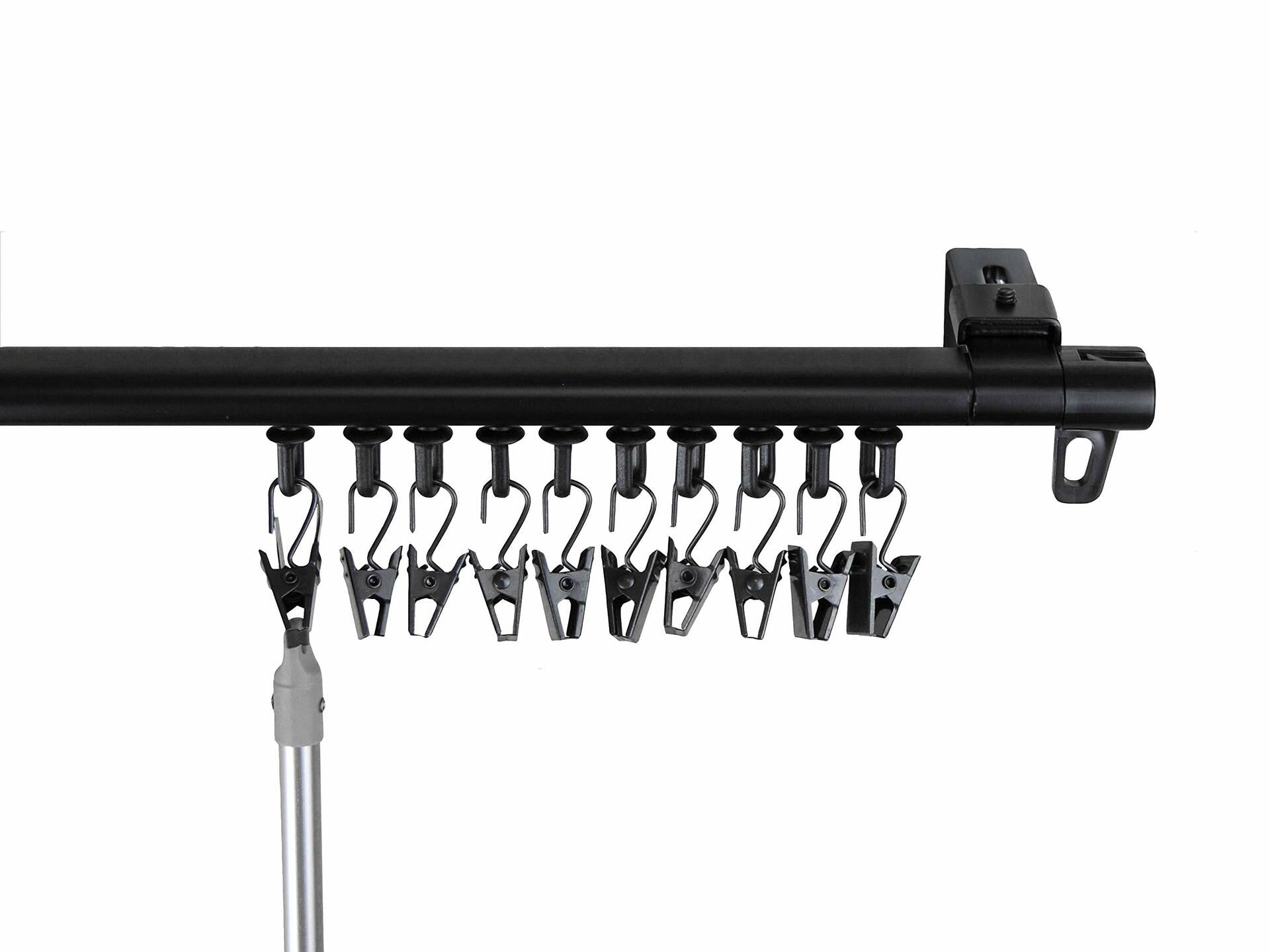 Rod Desyne Baton Draw Adjustable Track for Windows, 48 to 84-Inch, Black