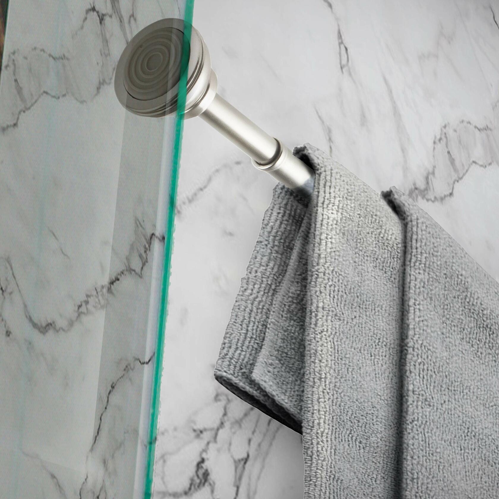 Rod Desyne SPT-D-24-5 7/16" Decorative Spring Tension Rod, 24-36 inch, Satin Nickel