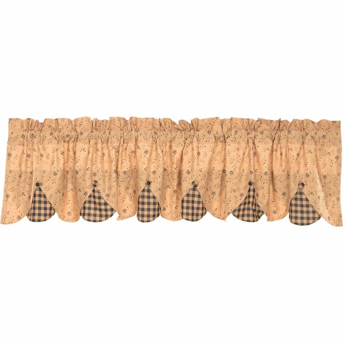 VHC Brands Maisie Valance 18x72 Country Curtain, Tan