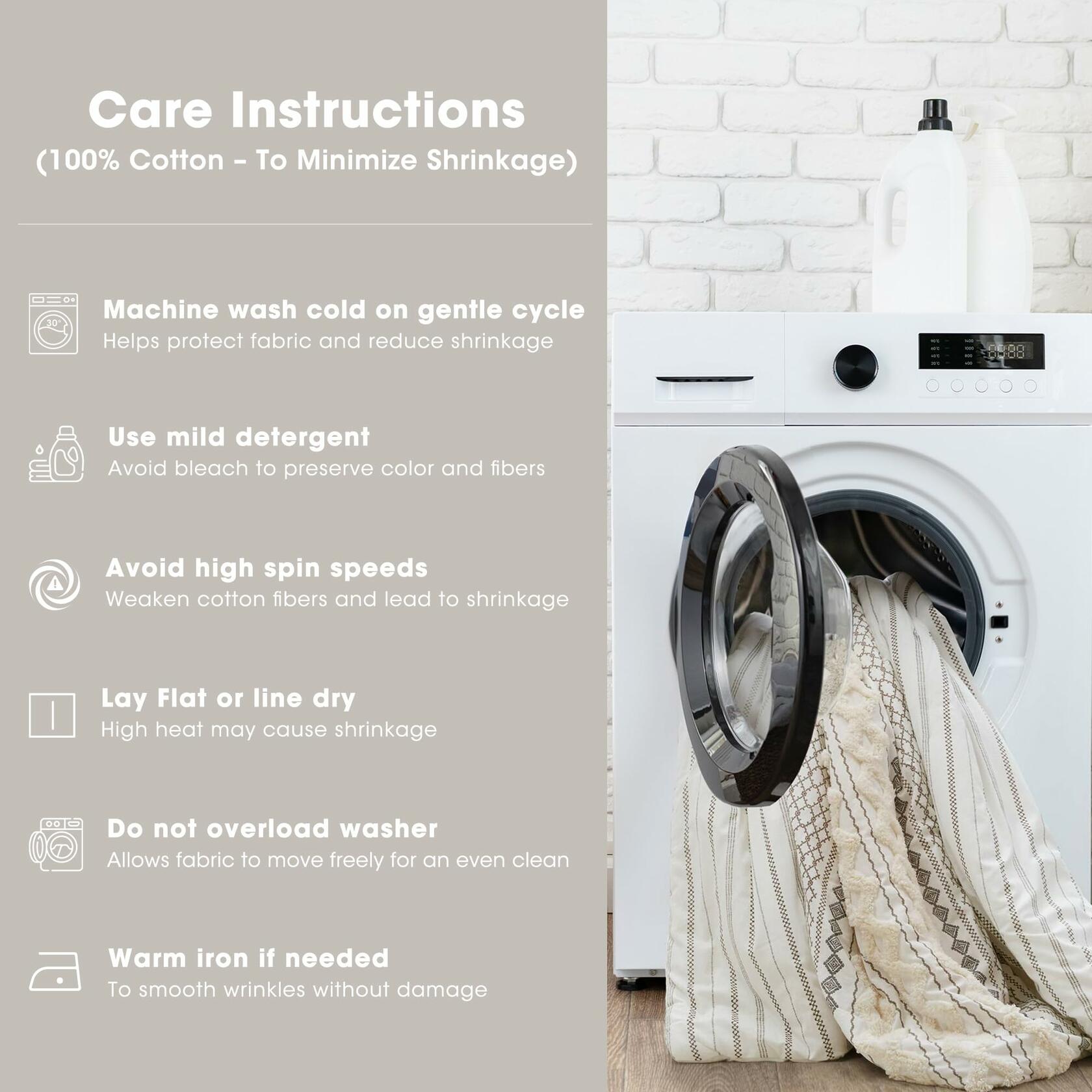 INK+IVY Boho Curtains for Bedroom & Living Room, 100% Cotton Tufted Chenille Stripe Modern Farmhouse Curtains, Light Filtering Drapes, 50" x 95", Ivory