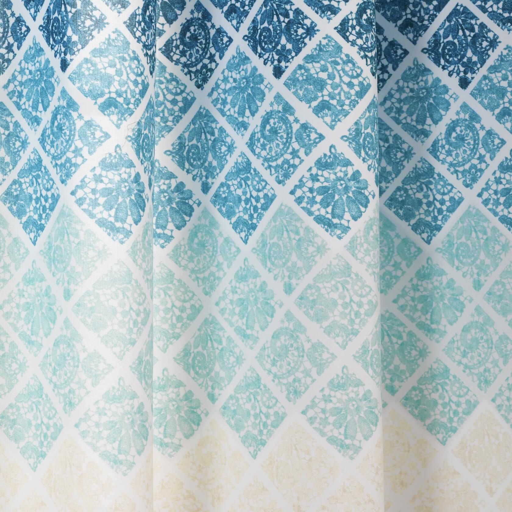 Lush Decor Medallion Ombre Window Curtain Panel Pair, 84" L x 52" W, Blue & Navy