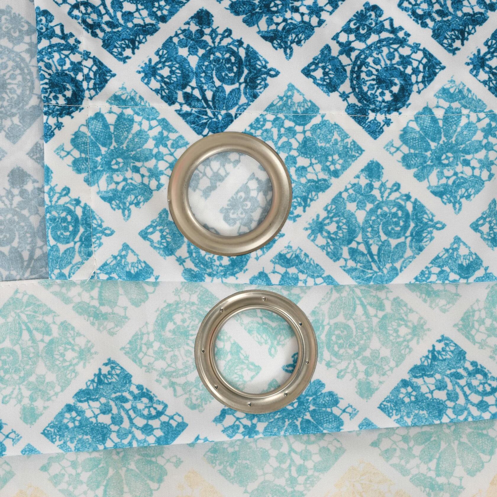 Lush Decor Medallion Ombre Window Curtain Panel Pair, 84" L x 52" W, Blue & Navy