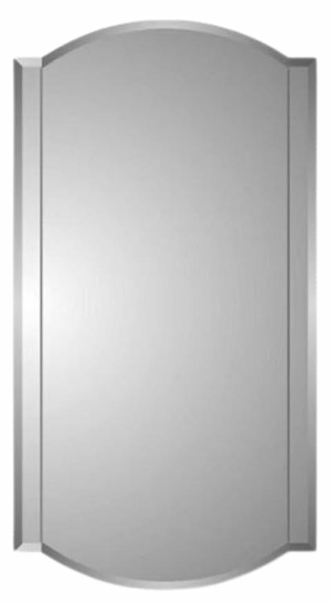 HomeSelects Rococco Classical European Styled Beveled Arched Mirror Over Rectangular Beveled Base Mirror Recessed Bathroom Medicine Cabinet 30�