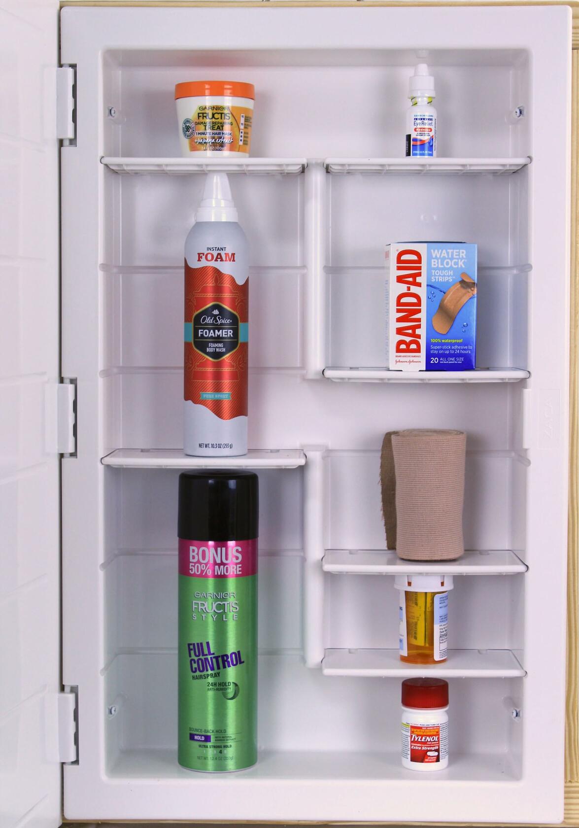 HomeSelects Rococco Classical European Styled Beveled Arched Mirror Over Rectangular Beveled Base Mirror Recessed Bathroom Medicine Cabinet 30�