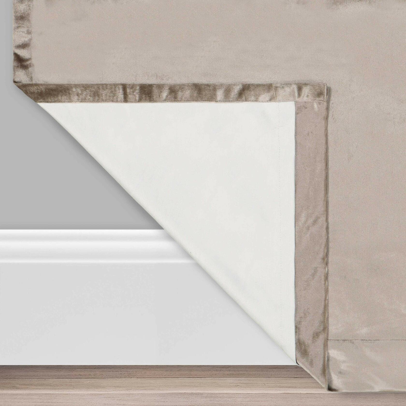 Eclipse Absolute Zero Harper Velvet Blackout Thermal Insulated Rod Pocket Curtains for Bedroom, Single Panel, 50" x 95", Mushroom