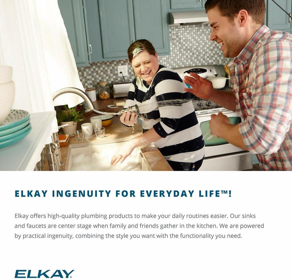 Elkay LR4322 Lustertone 43" Drop In Double Basin Stainless Steel Kitchen Sink - 4 Faucet Holes