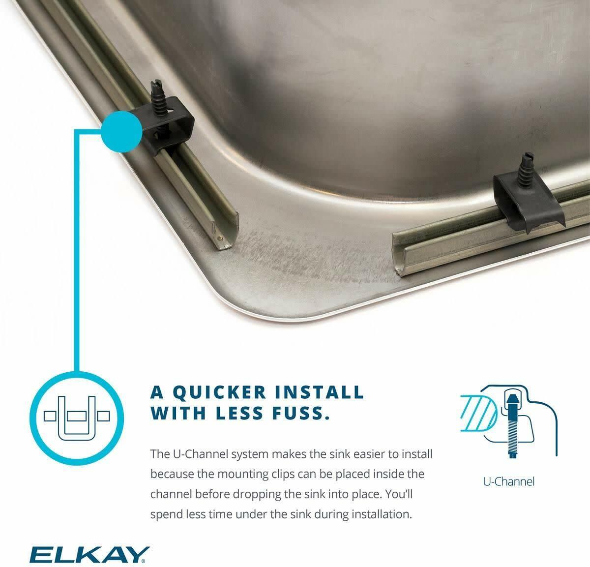 Elkay LR4322 Lustertone 43" Drop In Double Basin Stainless Steel Kitchen Sink - 4 Faucet Holes
