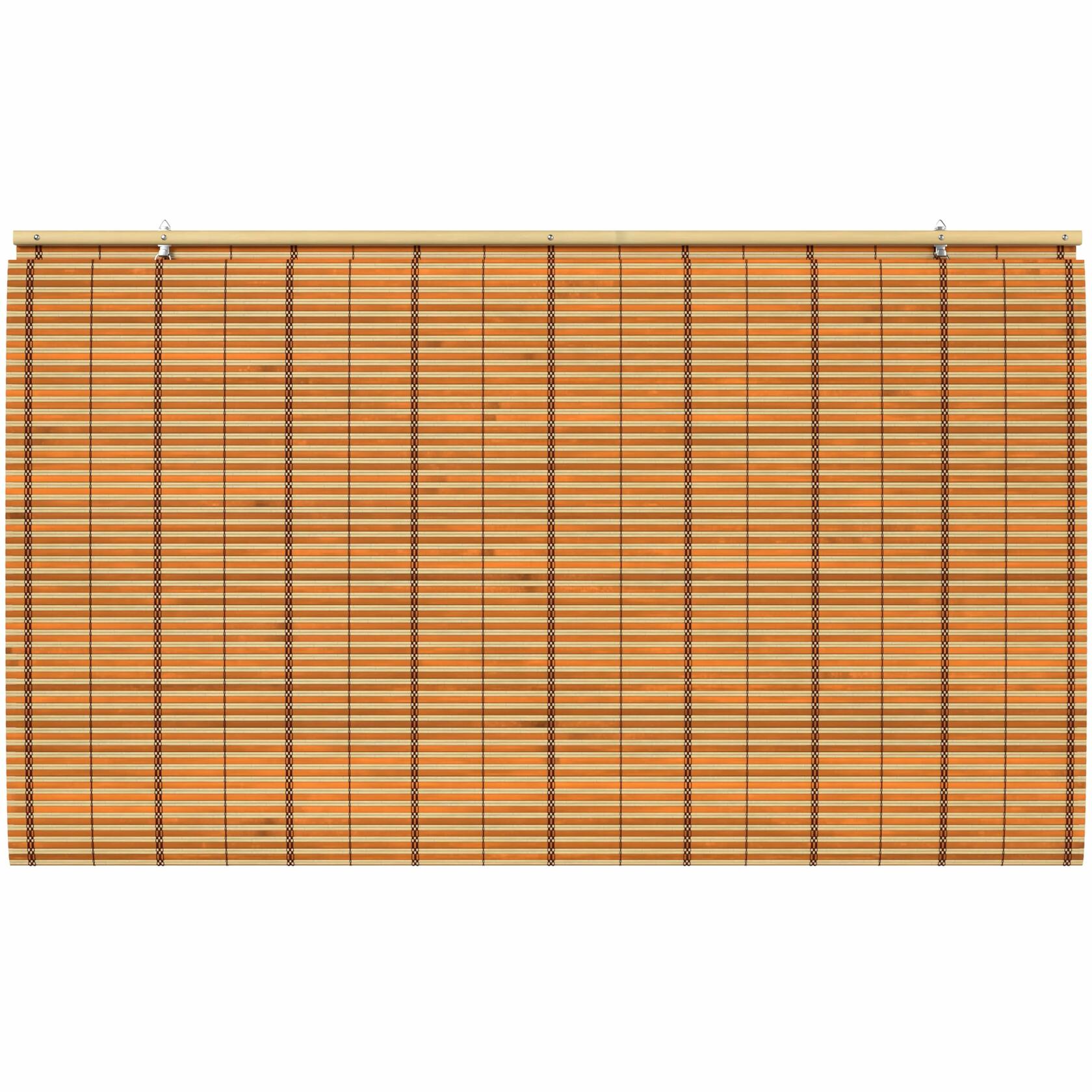 Red Lantern Burnt Bamboo Cordless Window Shade - Two-tone Honey, 48" Wide