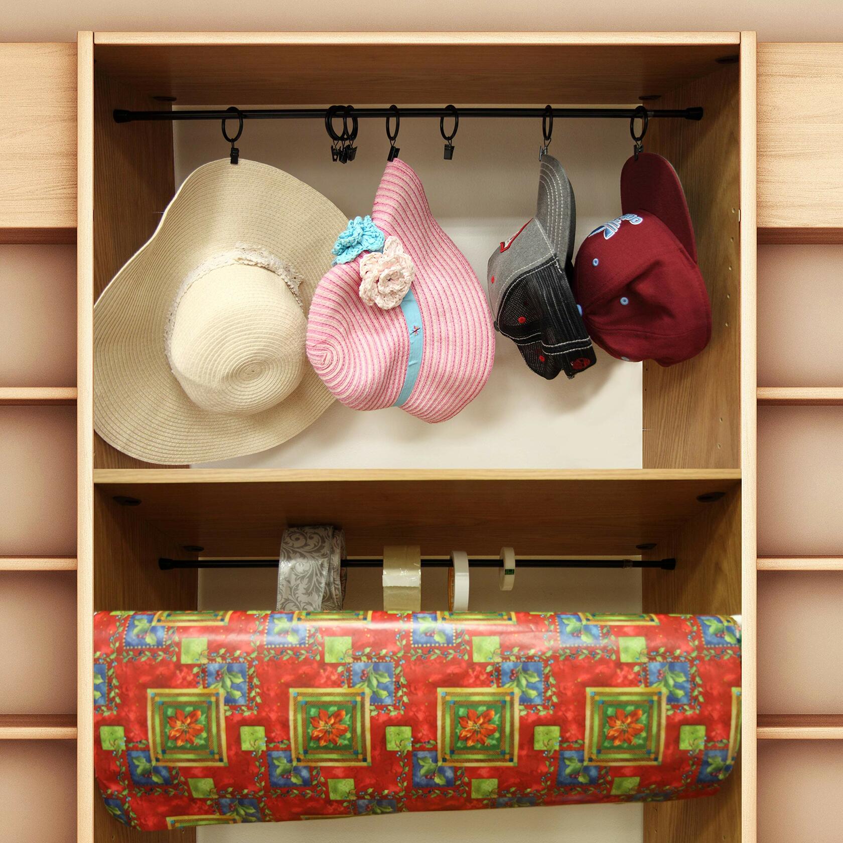 Rod Desyne SPT-R-28-2 7/16" Round Spring Tension Rod 28"-48", Black, 28-48"