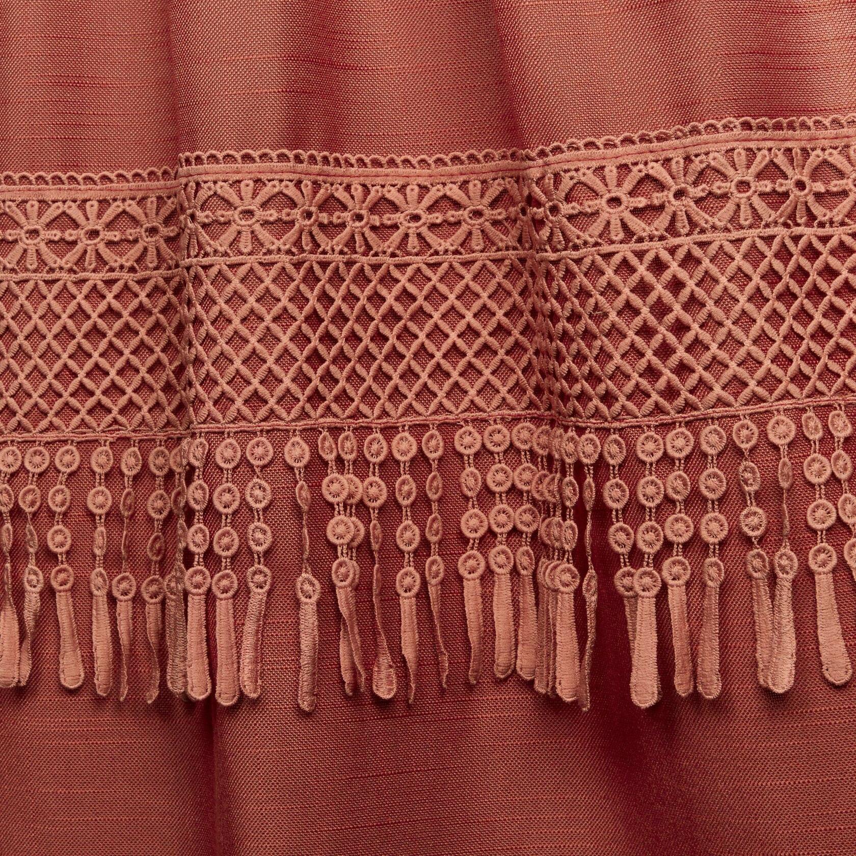 Nicole Miller New York Dunbar Light Filtering Rod Pocket Curtain Panels, 50"x96", Burnt Sienna, Set of 2