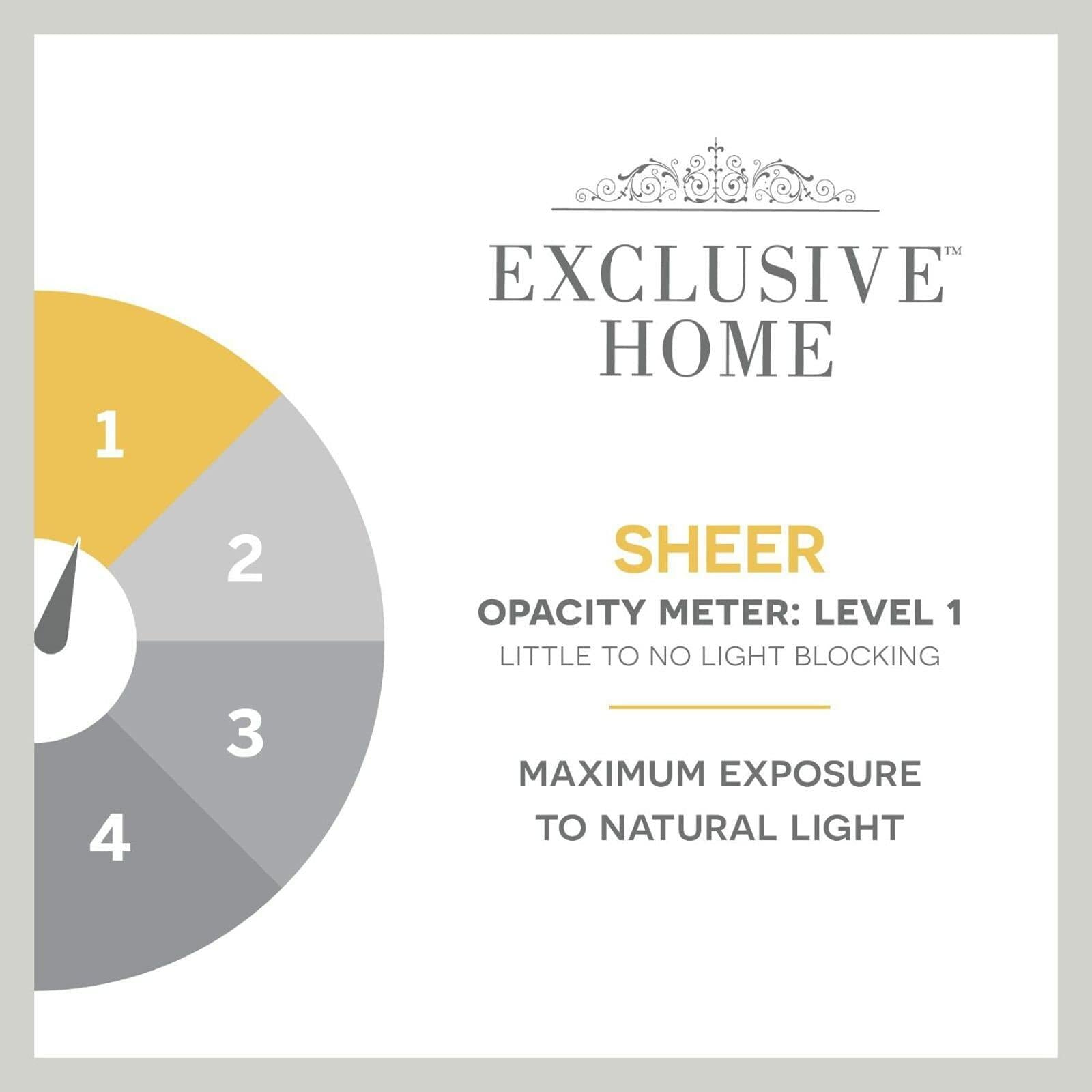 Exclusive Home Curtains Belgian Sheer Rod Pocket Tie Up Shade, 54"x63", Taupe