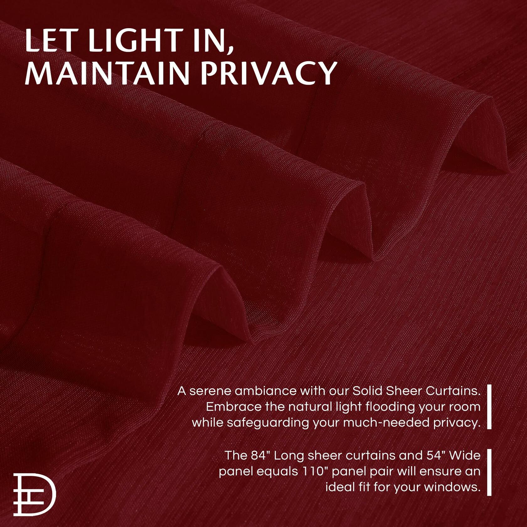 Sheer Window Curtains 2 Panels 54" W x 84" L (108" W) Extra Wide Linen Curtains & Drapes for Living Room, Bedroom, Farmhouse Curtains, Boho Decor, Light Filtering Window Treatments with Grommets