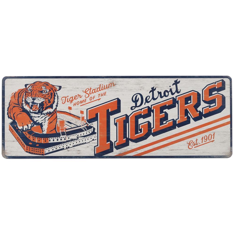 Detroit Tigers 10  x 28  Traditions Wood Sign