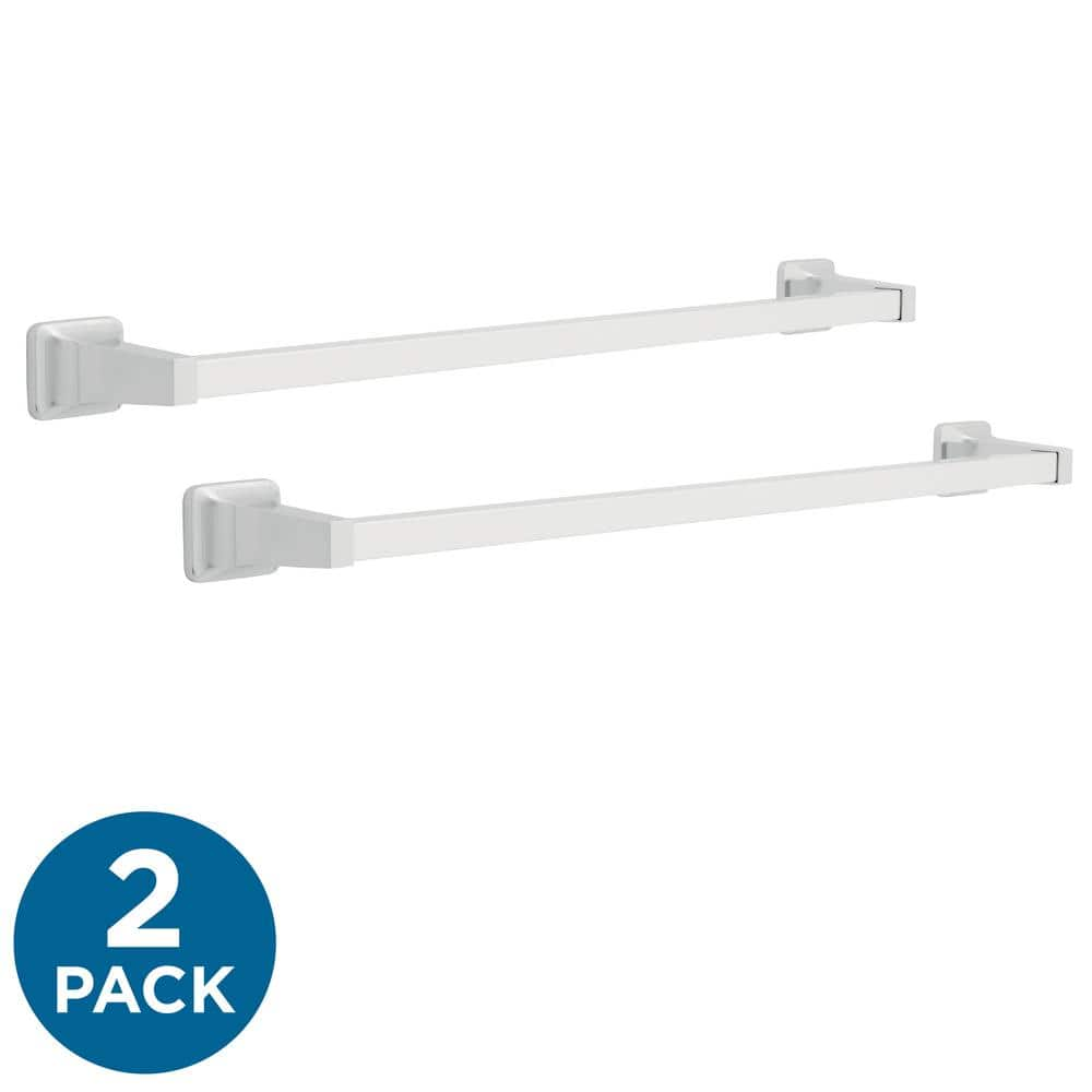 Futura 24 in. Wall Mounted Towel Bar Bath Hardware Accessory in Polished Chrome (2-Pack)