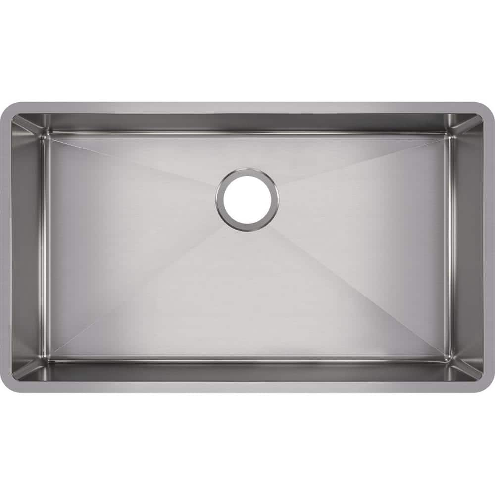 Elkay Crosstown Undermount Stainless Steel 32 in. Single Bowl Kitchen Sink with Center Drain