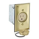 Leviton 5249-TFB 1-Gang Single Receptacle Floor Box  Tamper-Resistant  Brass Finish  15-Amp  125V