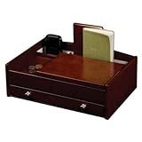 Mele and Co. Davin Men s Dresser Valet - Dark Burlwood Walnut - 11.75W x 4H in.