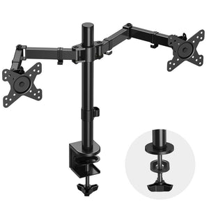 USX MOUNT Dual Monitor Arm Desk Mount Fits for Most 13 in. - 27 in. LED Flat/Curved Monitors, Black