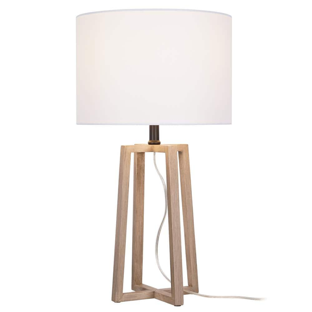 Woodbine 23.5 in. Walnut Wood Table Lamp