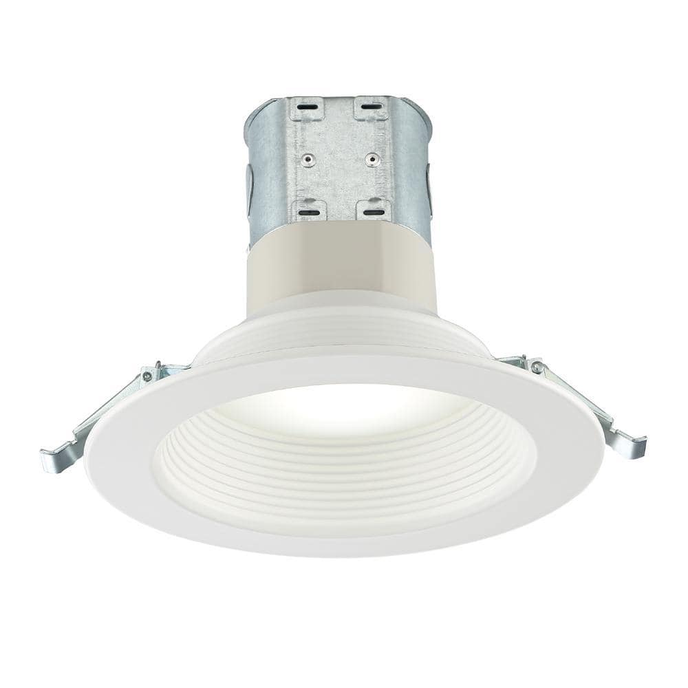 Commercial Electric 6  White Baffle LED Recessed Kit Selectable CCT (2.7K-5K)