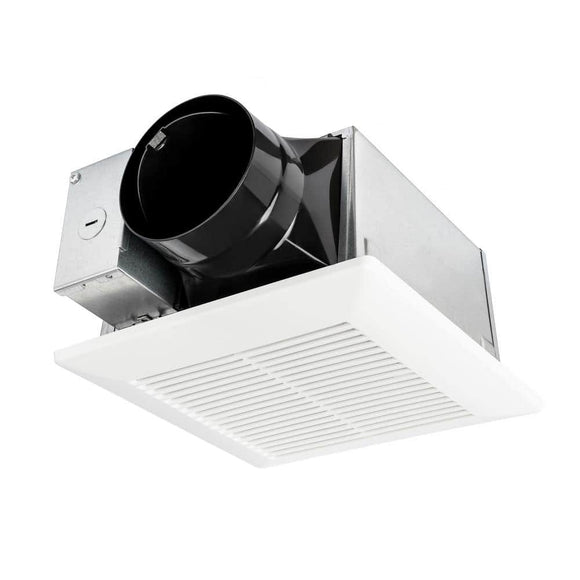 Panasonic Whisper Mighty Pick-A-Flow 70/90 CFM Ceiling/Wall Bathroom Exhaust Fan, Energy Star with 9 in. x 9 in. Grille Footprint, white grille